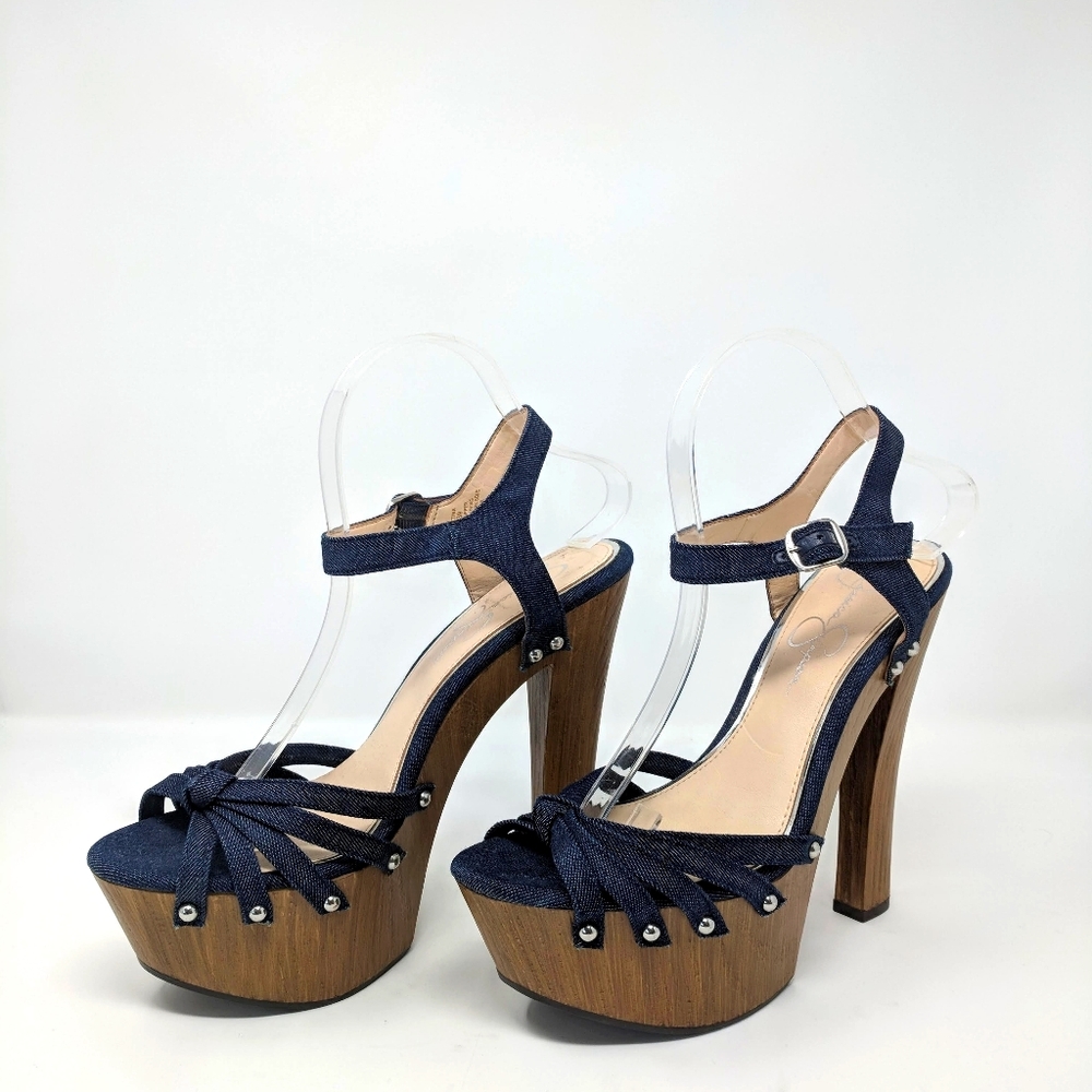 Blue high heels